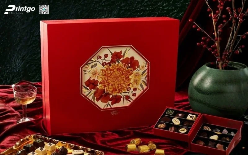 Mẫu hộp quà tết đẹp dạng âm dương 