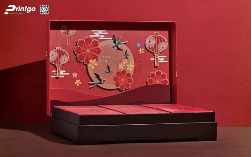 Mẫu hộp quà tết đẹp chủ đề cảnh sắc mùa xuân