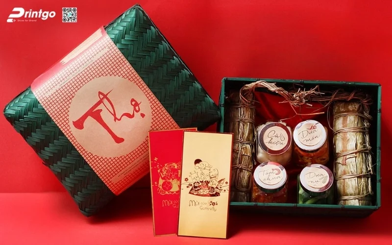 Bộ sưu tập mẫu hộp quà tết mây tre đan hình vuông