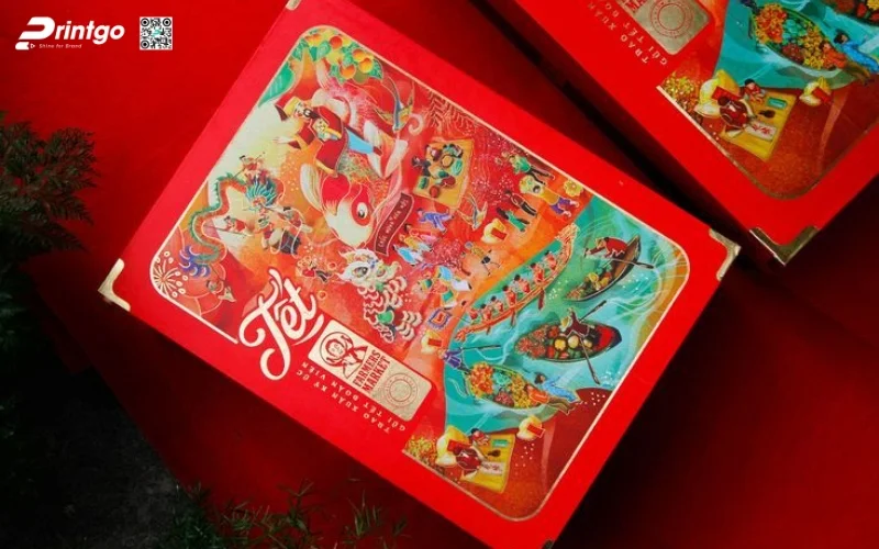 Mẫu hộp quà tết đẹp chủ đề cảnh sắc mùa xuân