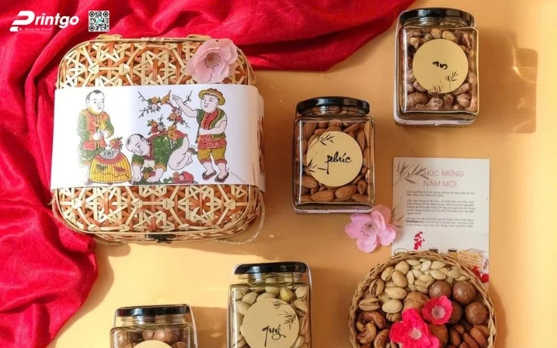 Bộ sưu tập mẫu hộp quà tết mây tre đan hình vuông