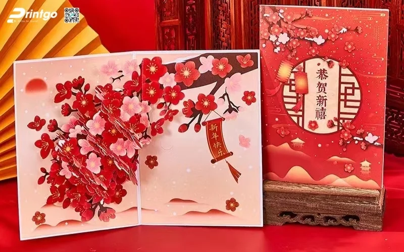 Các mẫu thiệp chúc tết 3D chủ đề cảnh sắc thiên nhiên