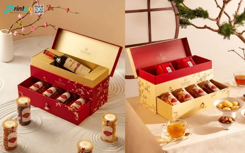 Mẫu hộp quà tết 2 tầng sang trọng và đẳng cấp nhất