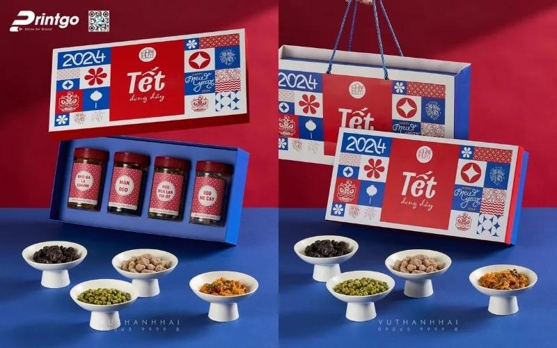 Set hộp quà tết các loại hạt kiểu âm dương