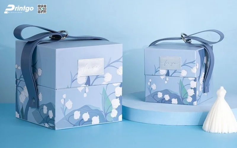 Bộ sưu tập mẫu hộp quà tết có quai xách bằng da