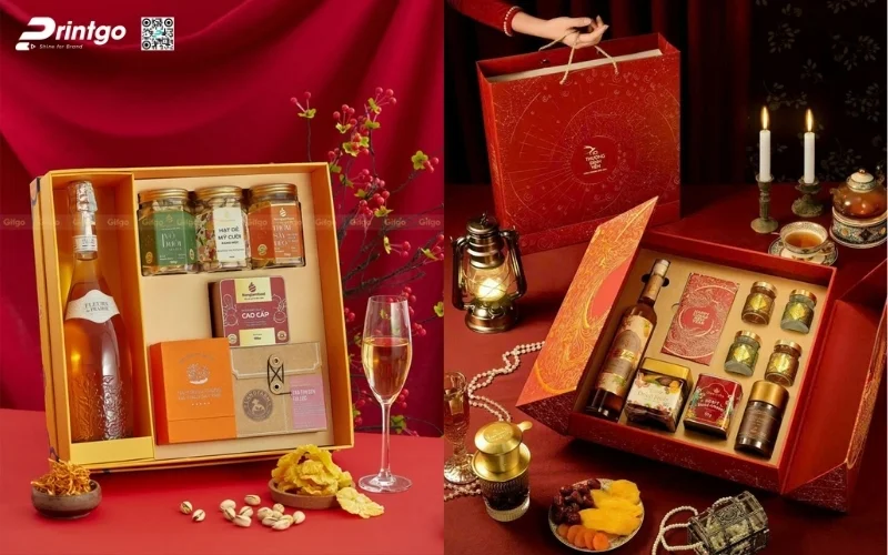Mẫu hộp quà tết có rượu chivas cao cấp