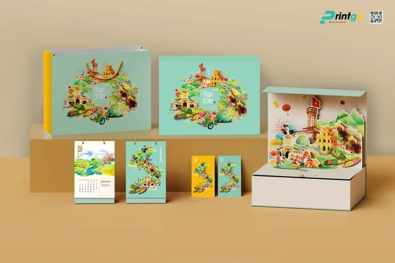 Hộp quà Tết màu xanh ngọc – thời thượng, quý phái và thanh lịch: Ngọc Xuân