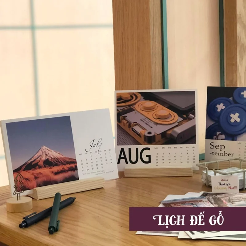 Thiết kế lịch gỗ để bàn phong cách tối giản (Minimalist) 