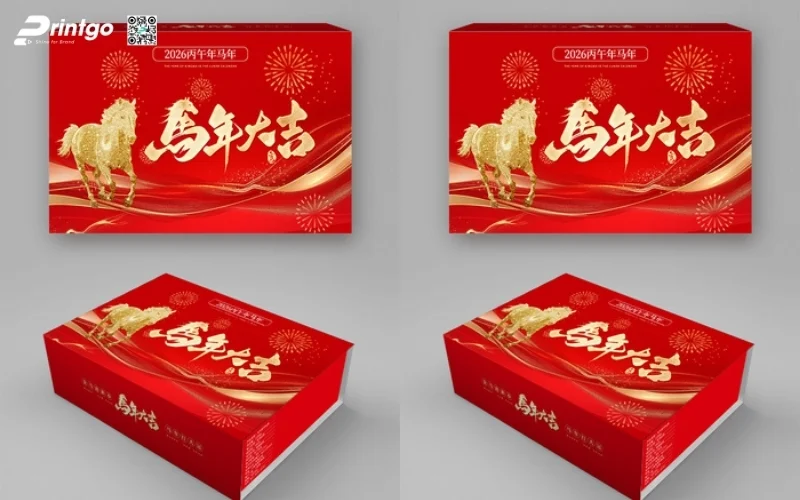 Bộ sưu tập hộp quà tết ngựa quy cách hộp nam châm nắp lật