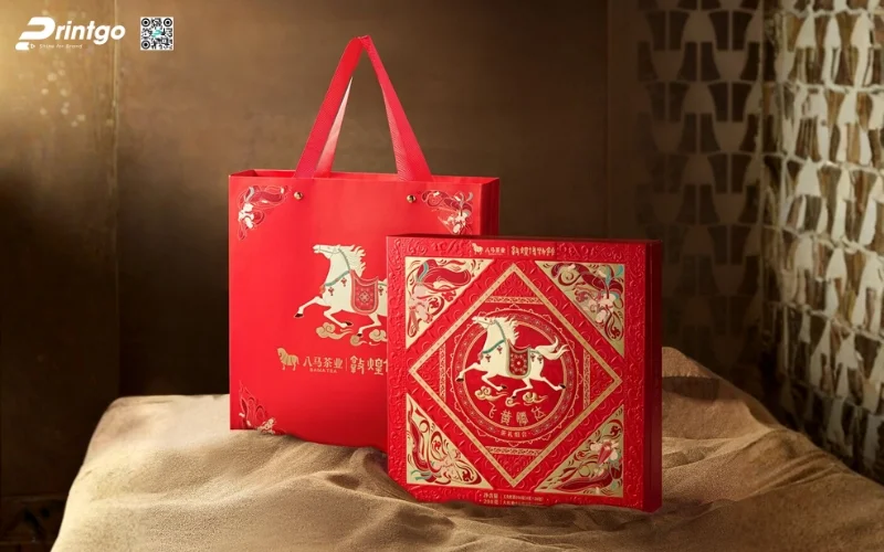Mẫu hộp quà tết đẹp dạng âm dương 