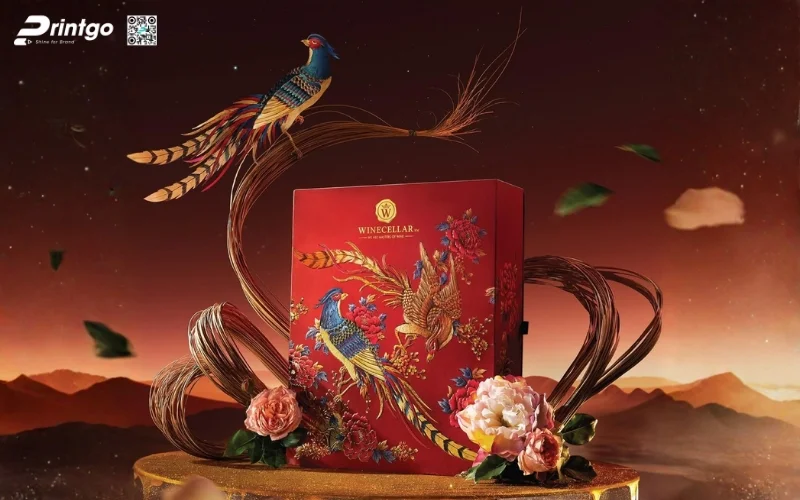 Mẫu hộp quà tết đẹp quy cách nam châm nắp lật 