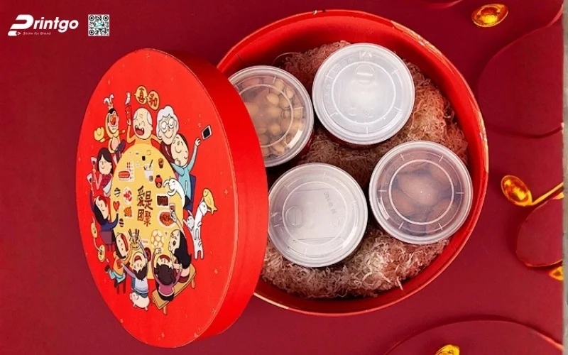 Hộp quà tết tròn có kích thước chuẩn là bao nhiêu?