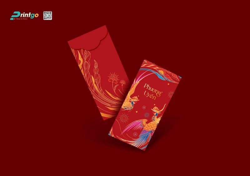 Bộ sưu tập 50+ mẫu lì xì 2026 độc đáo chào xuân Bính Ngọ : Phượng Uyển đỏ
