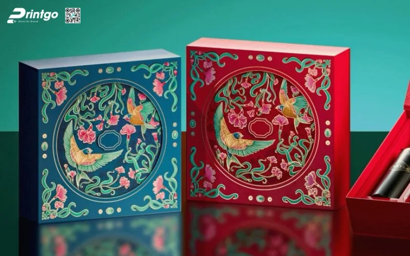 Mẫu hộp quà tết đẹp dạng âm dương 
