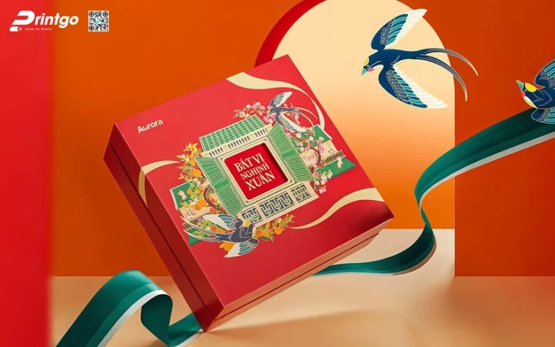 Mẫu hộp quà tết đẹp dạng âm dương 