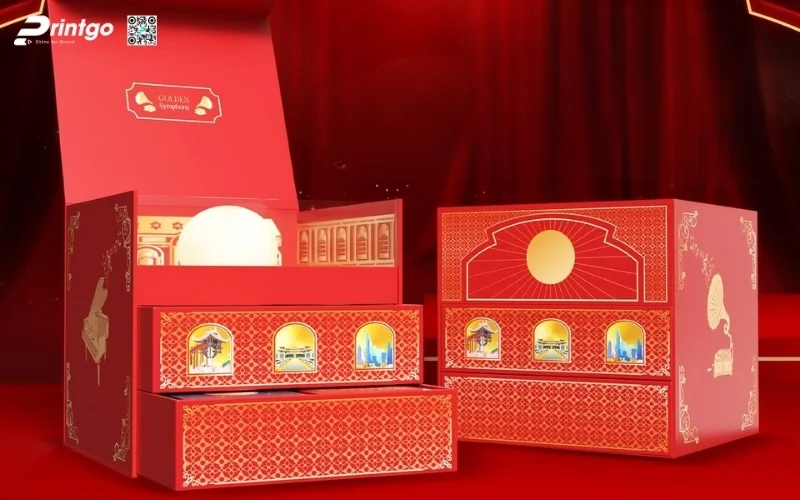 Mẫu hộp quà tết 2 tầng 3D độc đáo