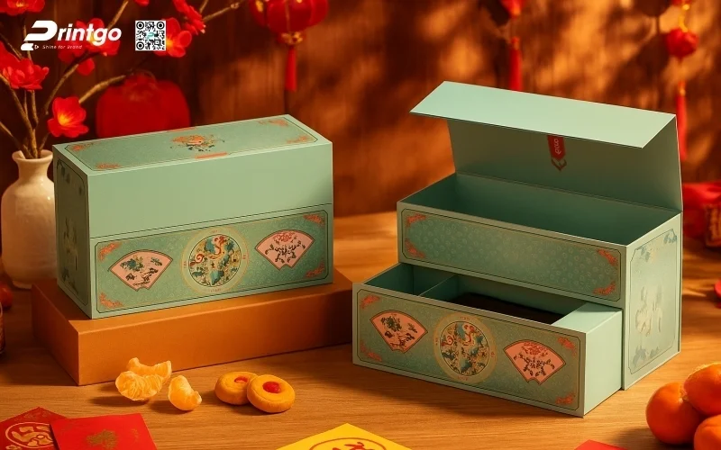 Mẫu hộp quà tết 2 tầng cao cấp và sang trọng nhất