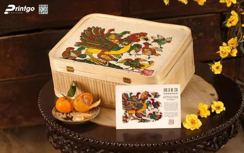 Mẫu hộp quà tết mây tre đan hình chữ nhật độc đáo