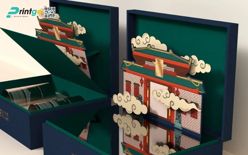 Mẫu hộp quà tết 3D dạng hộp nam châm