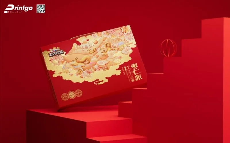 Bộ sưu tập mẫu hộp quà tết có quai xách bằng da