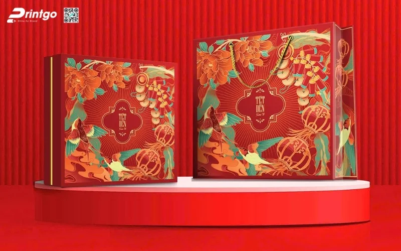 Mẫu hộp quà tết đẹp dạng âm dương 