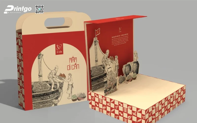 Mẫu hộp quà tết 3D dạng hộp nam châm