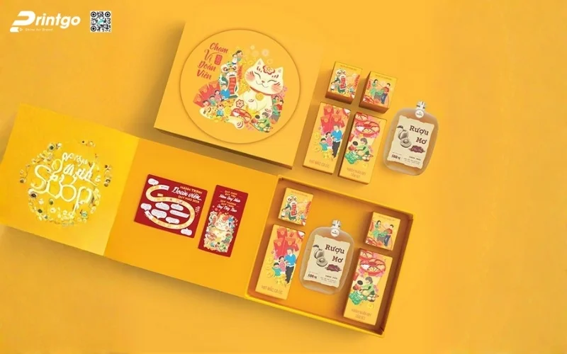 Mẫu hộp quà tết hạt dinh dưỡng nam châm nắp lật