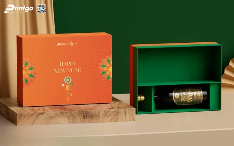 Mẫu hộp quà tết đẹp dạng âm dương 