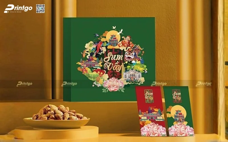 Mẫu hộp quà tết đẹp chủ đề cảnh sắc mùa xuân