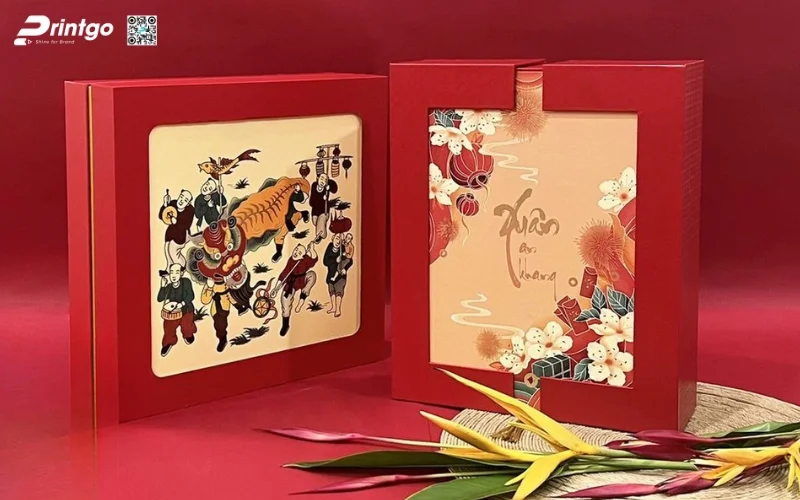 Mẫu hộp quà tết đẹp chủ đề văn hoá Việt