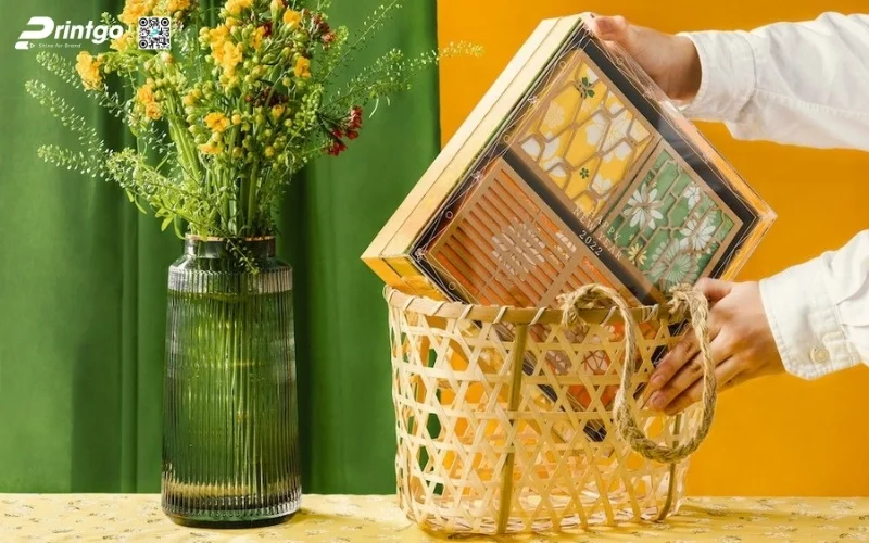 Bộ sưu tập mẫu hộp quà tết mây tre đan hình vuông