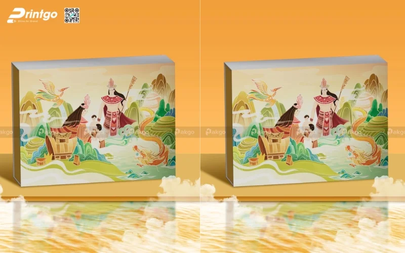 Mẫu vỏ hộp quà tết bán sẵn Lạc Hồng khay rượu 