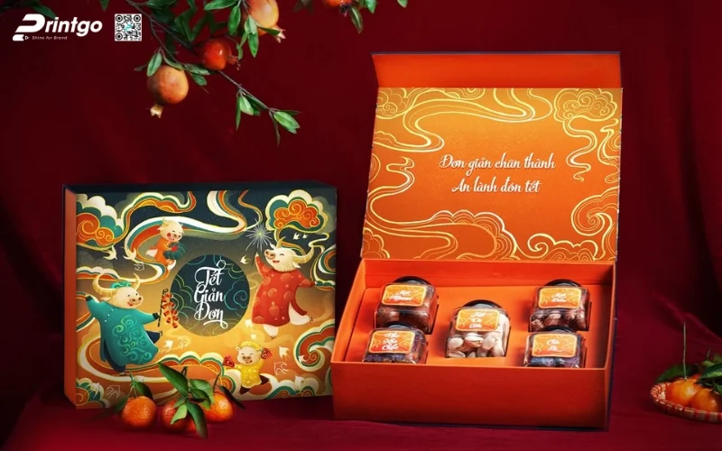 Mẫu hộp quà tết đẹp chủ đề cảnh sắc mùa xuân