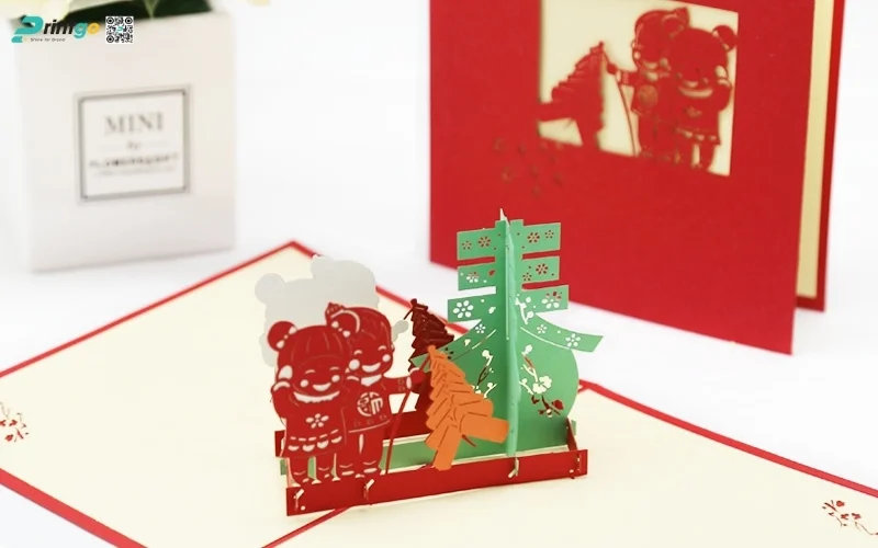 Các mẫu thiệp chúc tết 3D chủ đề cảnh sắc thiên nhiên