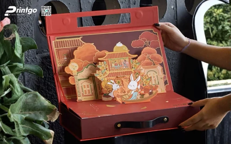 Mẫu hộp quà tết 3D dạng hộp nam châm