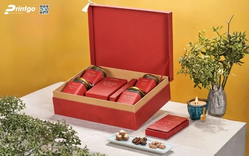 Mẫu hộp quà tết hạt dinh dưỡng nắp lật