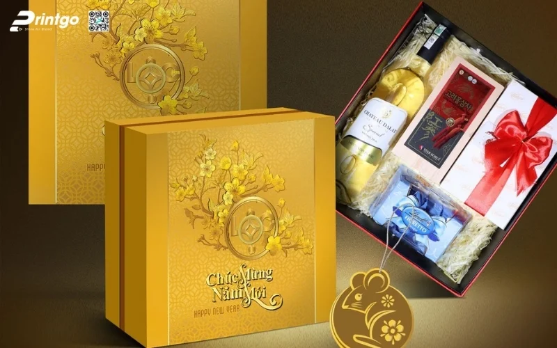 Mẫu hộp quà tết có rượu chivas cao cấp