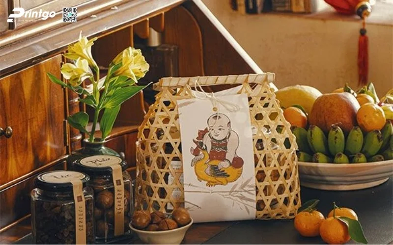 Một số mẫu hộp quà tết mây tre đan dạng giỏ xách 