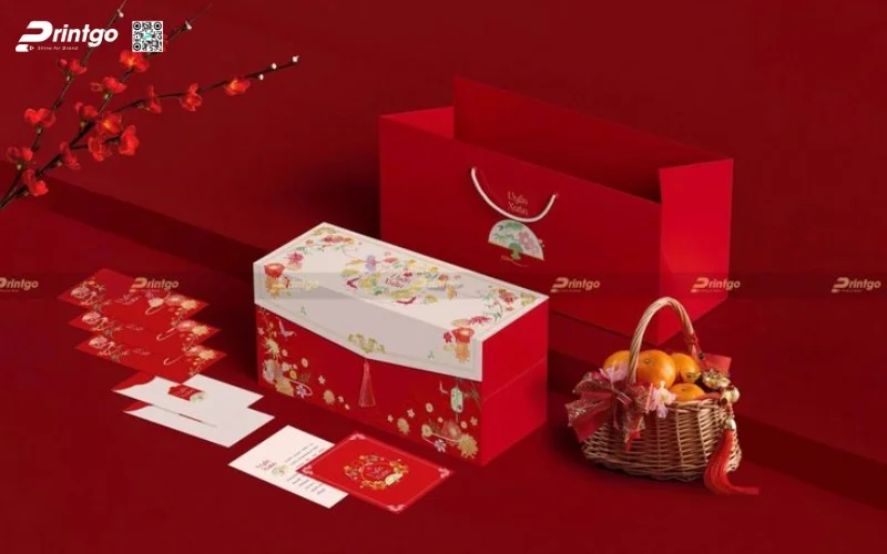Các phụ kiện đi kèm mẫu hộp quà tết đẹp 
