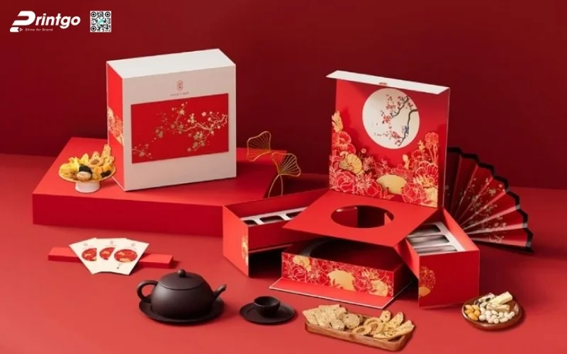 Mẫu hộp quà tết 2 tầng 3D độc đáo