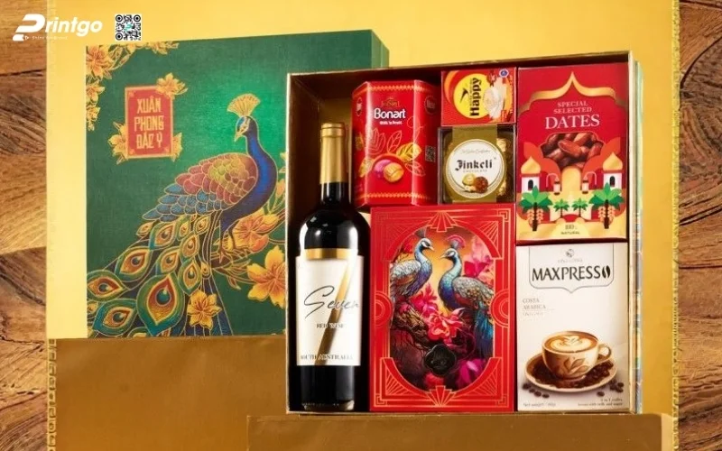 Mẫu hộp quà tết có rượu vang đẳng cấp nhất