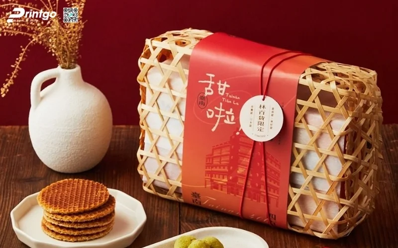 Mẫu hộp quà tết mây tre đan hình chữ nhật độc đáo