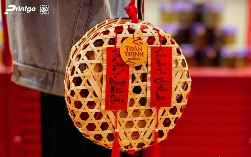 Những mẫu hộp quà tết mây tre đan hình tròn