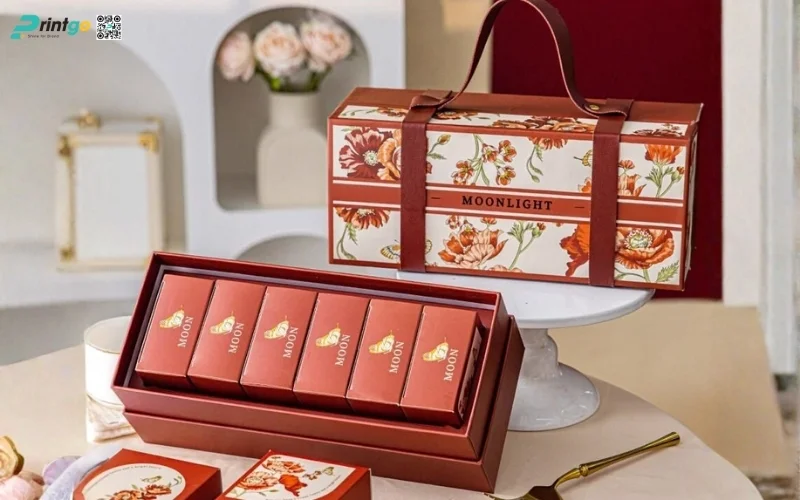 Bộ sưu tập mẫu hộp quà tết có quai xách bằng da