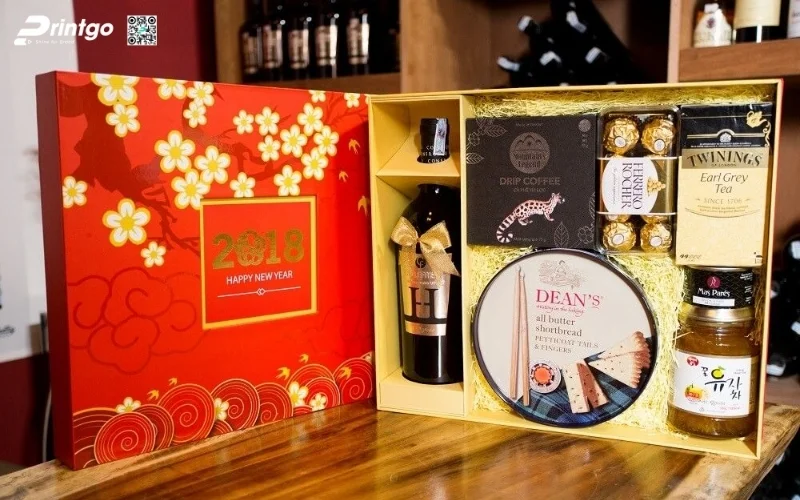 Mẫu hộp quà tết có rượu vang đẳng cấp nhất