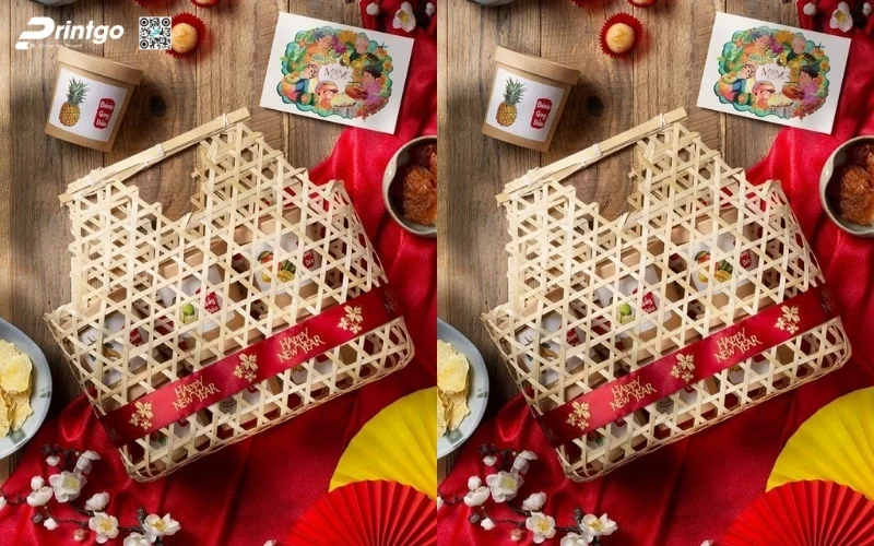 Một số mẫu hộp quà tết mây tre đan dạng giỏ xách 