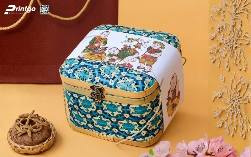 Bộ sưu tập mẫu hộp quà tết mây tre đan hình vuông