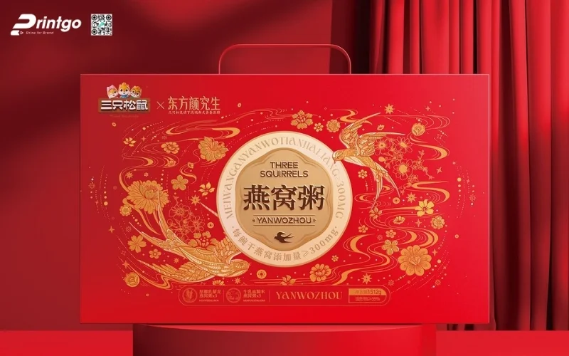 Mẫu hộp quà tết có quai xách bằng da