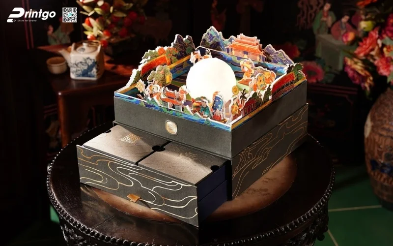 Mẫu hộp quà tết 2 tầng 3D độc đáo
