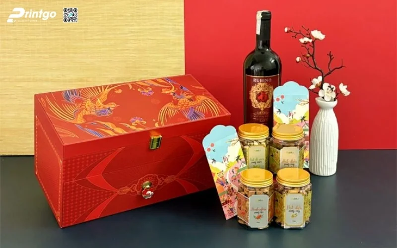 Mẫu hộp quà tết 2 tầng cao cấp và sang trọng nhất